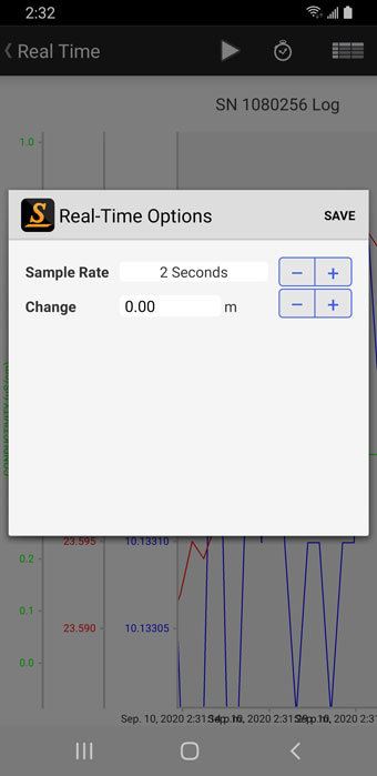 solinst levelogger app edit real-time parameters for android