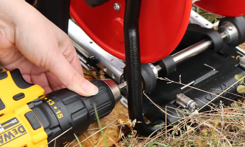 power winder solinst utilizada con un taladro estándar para medir el nivel del agua en el campo