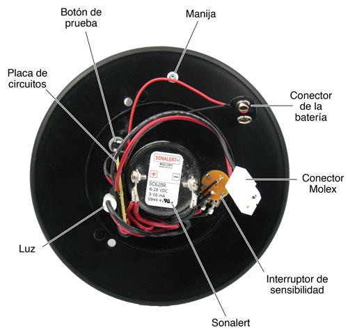 parte posterior de la cubierta frontal del 102m mk1 con las conexiones de cableado y la ubicación de los componentes