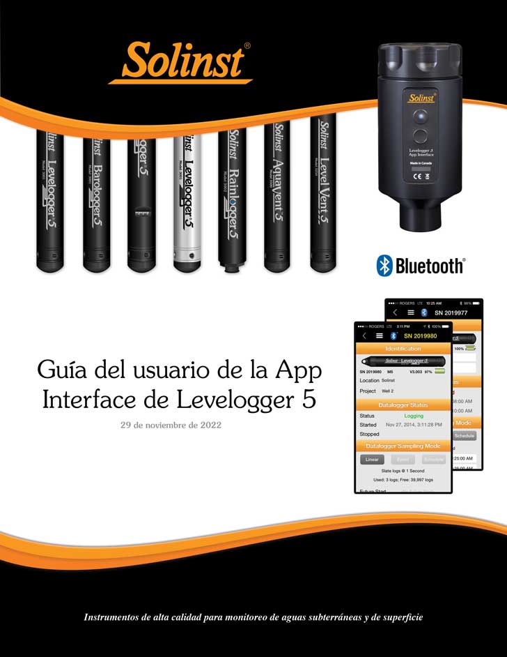 guía del usuario de la aplicación solinst levelogger y la aplicación levelogger 5 interface