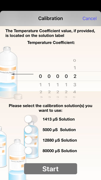 figura 12 3 coeficiente de temperatura y soluciones de calibración ios