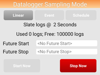 la aplicación solinst levelogger 5 detiene un registrador de datos de registro para android