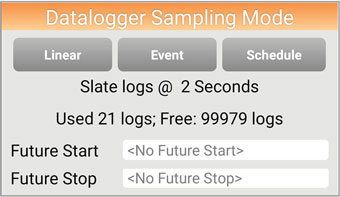 modo de muestreo del registrador de datos de solinst con la aplicación solinst levelogger 5 de android