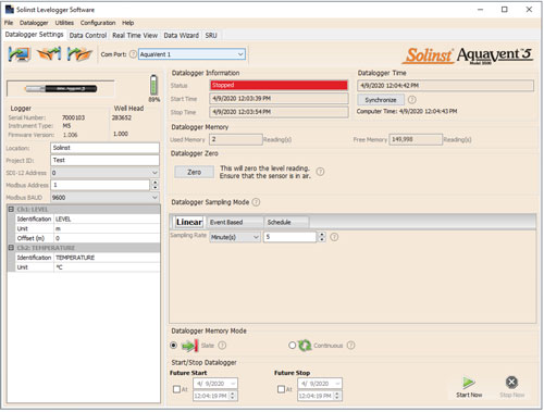 ficha configuraciones del datalogger