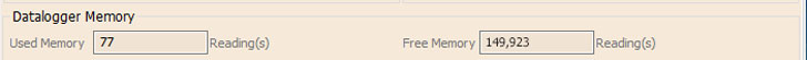 memoria restante del datalogger