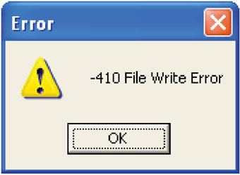 Mensaje de error de escritura de archivo mensaje de error de escritura de archivo