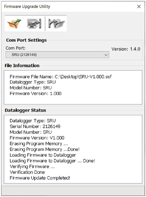 actualización de firmware de sru