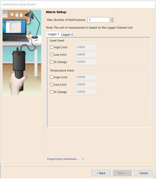 figura 4-11 configuración de alarma