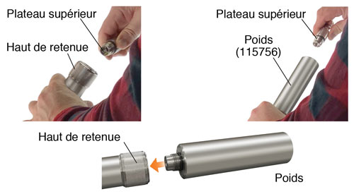 Se reliant le plateau supérieur discret profond d'échantillonneur d'intervalle de Solinst 425 D au dispositif de retenue ou au poids supérieurs se reliant le plateau supérieur discret profond d'échantillonneur d'intervalle de solinst 425 d au dispositif de retenue ou au poids supérieurs