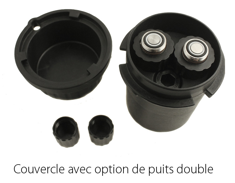 couvercle avec option de puits double