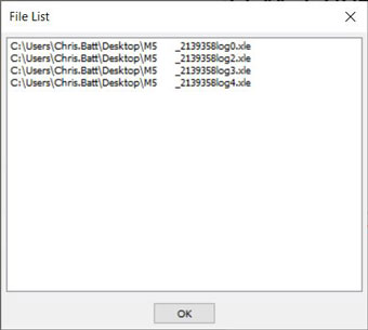 figure 10-3 liste de conversion de fichiers hex vers _xle