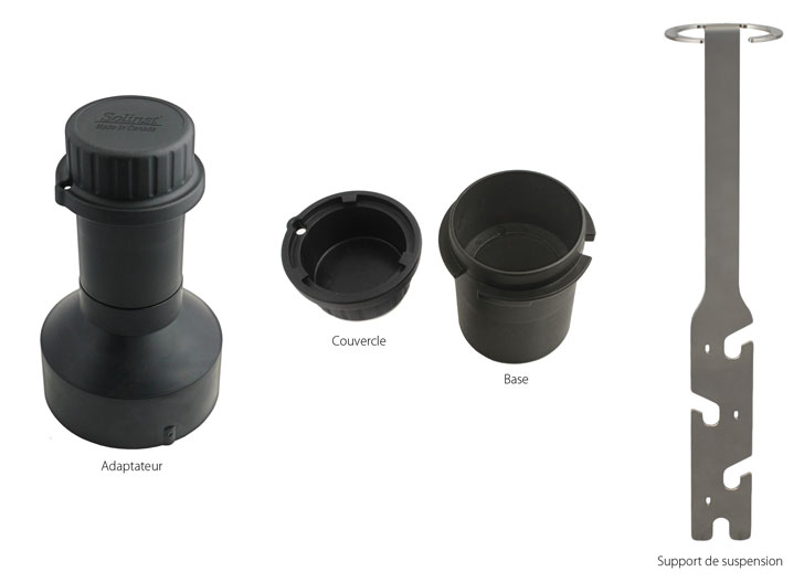 Figure 8-4 : Couvercle de puits et base, adaptateur et support de suspension figure 8-4 couvercle de puits et base, adaptateur et support de suspension