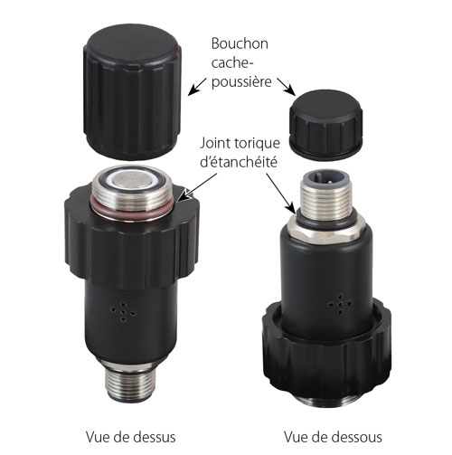 figure 9-7 joint torique et bouchon cache-poussière de la wellhead au niveau du raccordement du câble ventilé