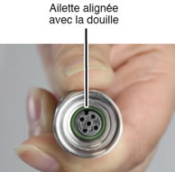 Position d'alignement du connecteur de câble ventilé AquaVent position d'alignement du connecteur de câble ventilé aquavent