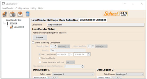 solinst levelsender 5 software onglet modifications pour les mises à jour de stations distantes