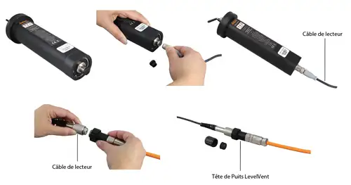 Raccordement de l’enregistreur de données de niveau d’eau ventilé Solinst LevelVent au système de télémétrie LevelSender raccordement de l’enregistreur de données de niveau d’eau ventilé solinst levelvent au système de télémétrie levelsender