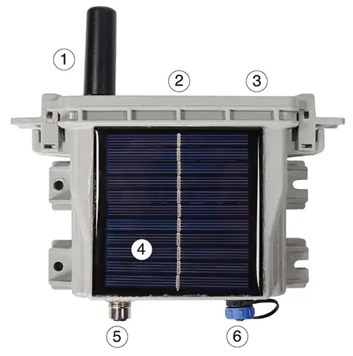 vue de face du système de télémétrie par satellite solinst solsat 5