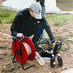 bladder pump helps monitor groundwater contamination near a busy port