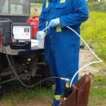 solinst bladder pump dedicated for groundwater sampling in a well