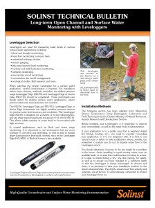 Long-Term Open Channel and Surface Water Monitoring with Leveloggers
