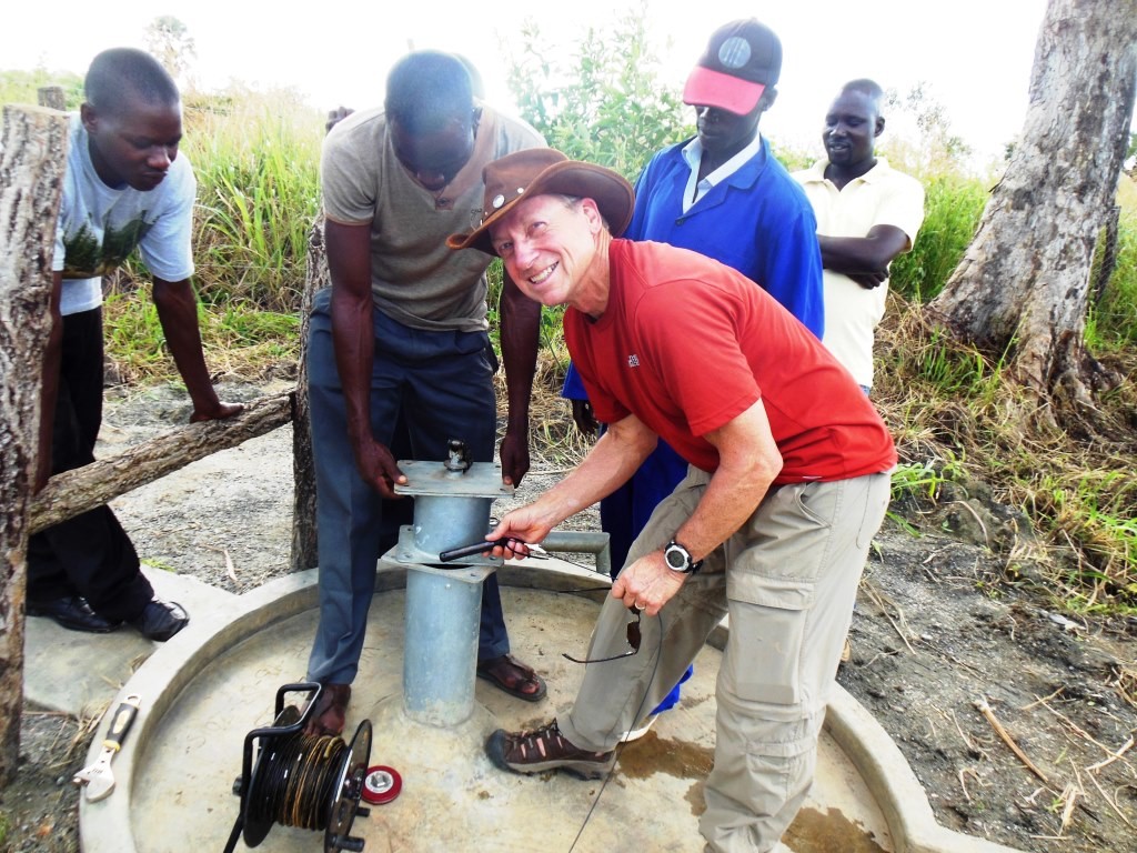 Levelogger Edge Being Deployed in Well Near Opit, Uganda