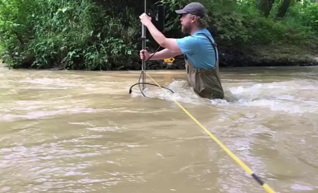 karst spring high flow measurement