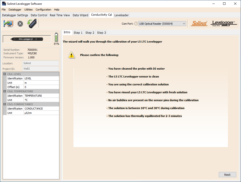 Levelogger 5 LTC Calibration Wizard