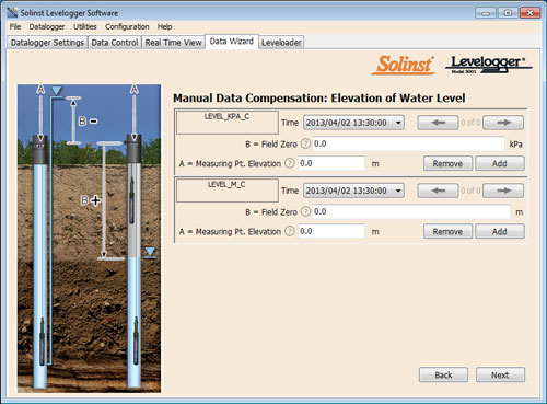 Levelogger Data Is Adjusted By Inputing 101D Water Level Drawdown Meter Measurements In The Levelogger Software Data Wizard levelogger data is adjusted by inputing 101d water level drawdown meter measurements in the levelogger software data wizard
