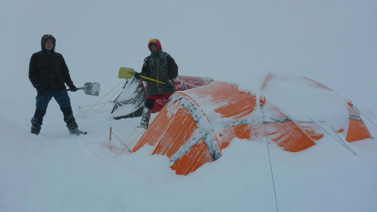 cavers preparing camp at the access to sarma cave