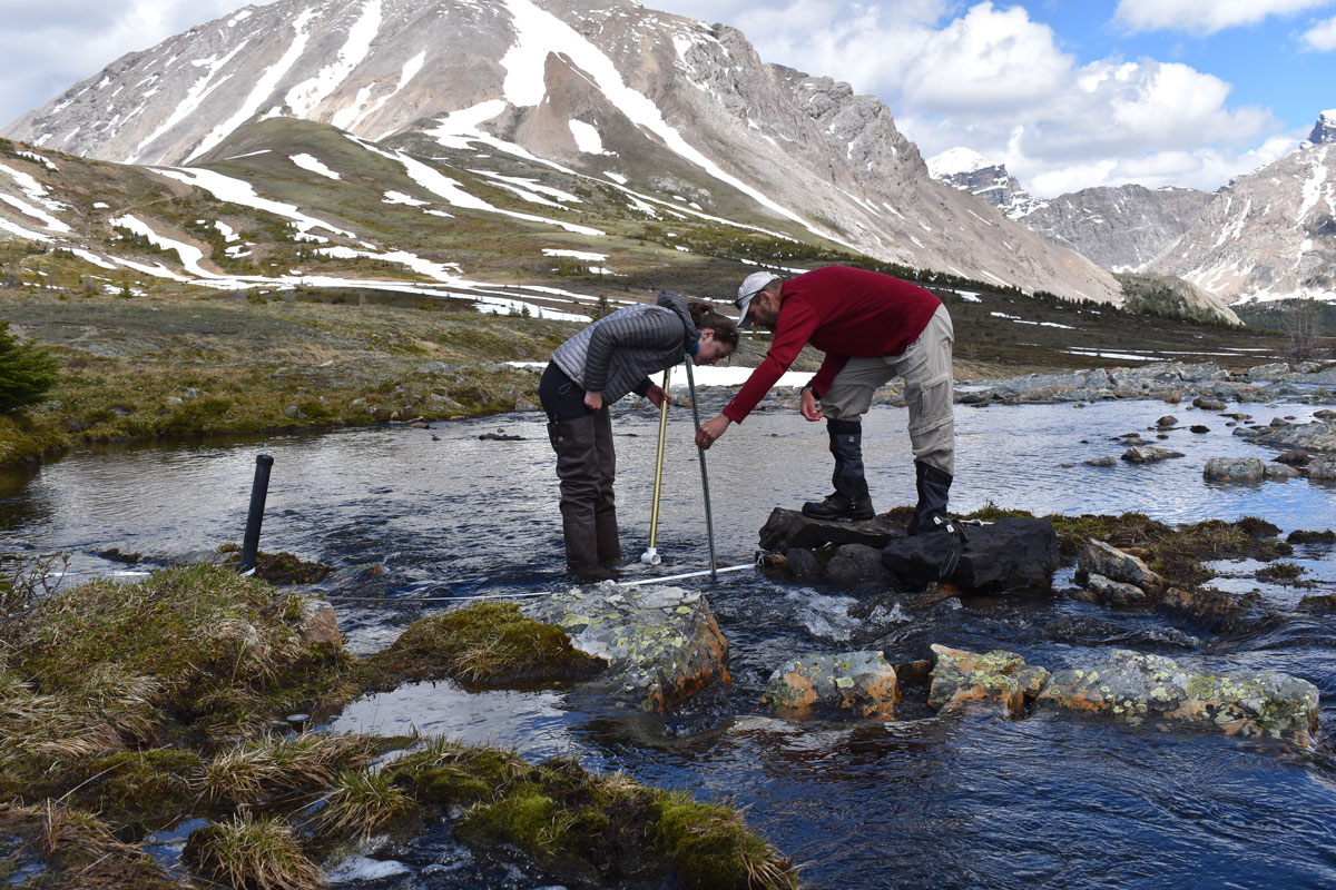 levelogger water level datalogger deployed in alpine lake stilling well