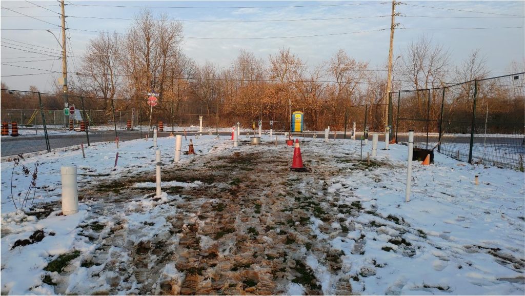 contaminated site with multiple groundwater monitoring wells