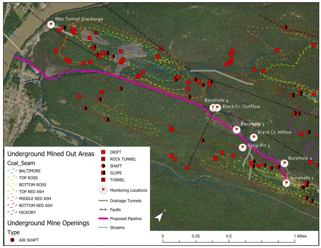 Map of the water level monitoring locations two more are locate east of the map area