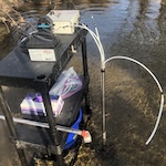 streambed sampling setup with 615ml