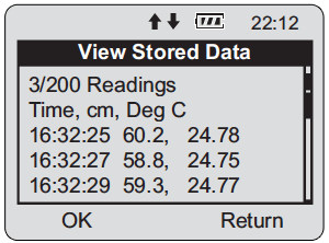 figure 7-4 next screen view stored levelogger data menu on leveloader