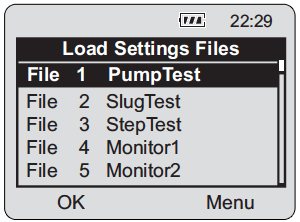 figure 9-6 leveloader - load settings file window