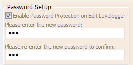 figure 9-8 leveloader password setup window