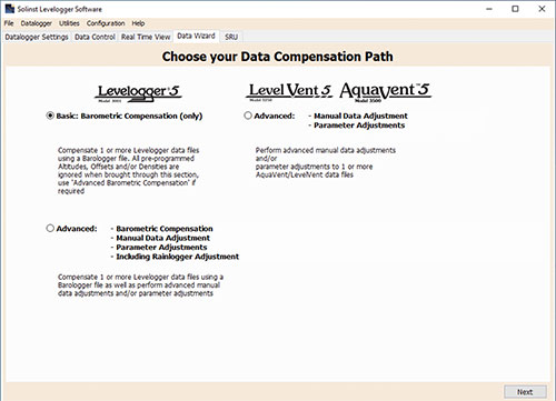 figure 8-1 solinst levelogger software data wizard