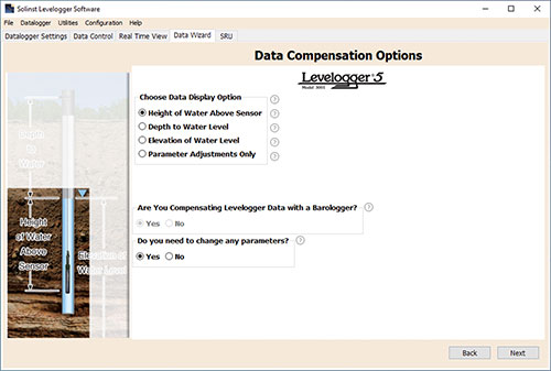 figure 8-6 solinst levelogger water level datalogger advanced data compensation options