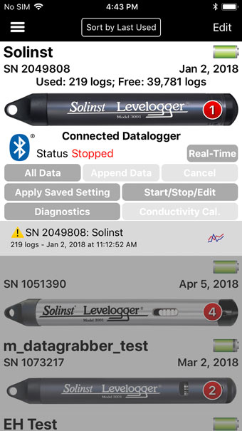 previous data log ios