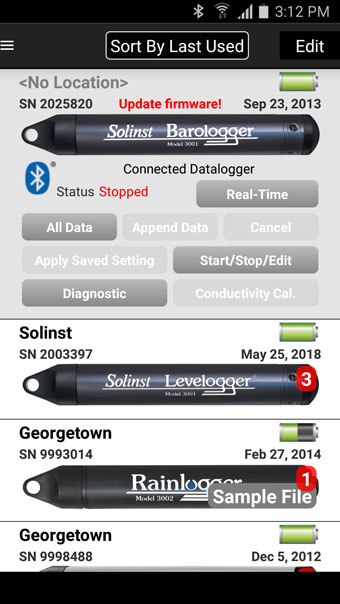 Solinst Levelogger App Datalogger with Outdated Firmware Message for Android datalogger with outdated firmware message android