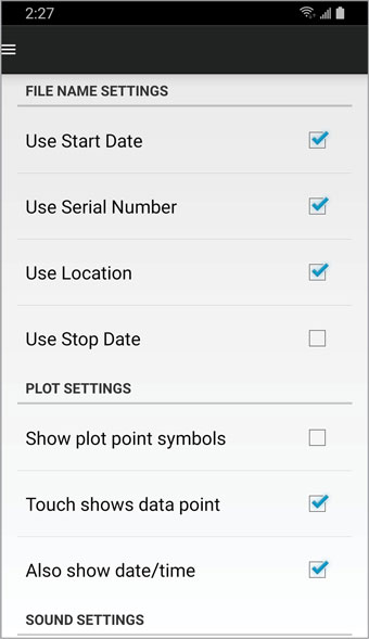 solinst levelogger app user default settings android