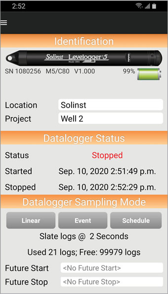 Editing Solinst Datalogger Settings Using Android App editing solinst datalogger settings using android app