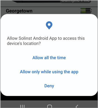 solinst levelogger app access location permission