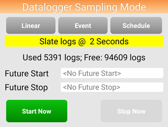 starting and stopping dataloggers - Android