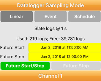 solinst levelogger app setting a future stop time for ios