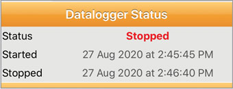 solinst datalogger status window inside solinst levelogger app ios