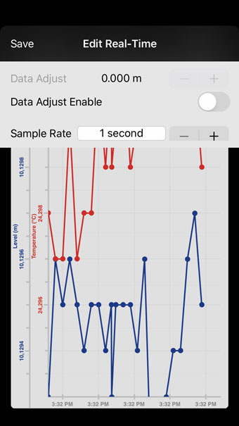 Solinst Levelogger App Edit Real-Time Parameters for iOS solinst levelogger app real-time view screen for android