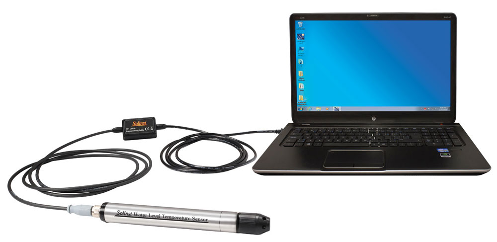 301 Water Level Temperature Sensor Connected to a PC Using the USB-A ...