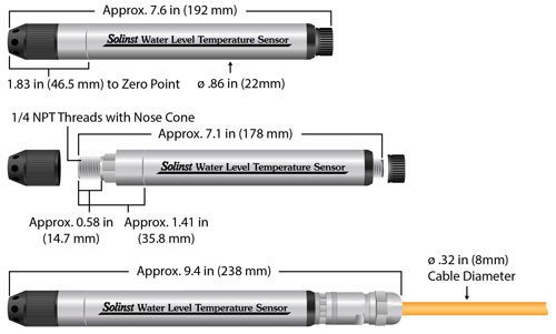 figure 3 2 water level temperature sensor dimensions	