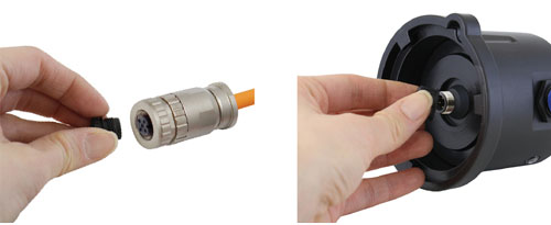 removing aquavent vented cable storage caps from connectors